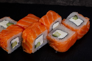 Japanese roll with salmon