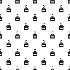 Businessman giving a presentation pattern seamless in simple style vector illustration