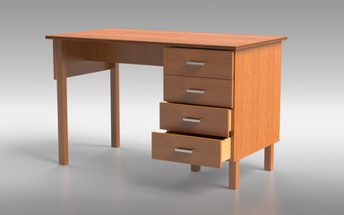 Comfortable table with drawers