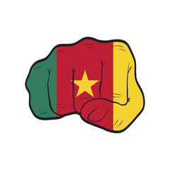 Senegal flag on a clenched fist. Strength, Power, Protest concept