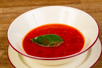 Cold gazpacho soup