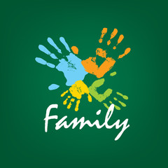 Fototapeta premium Family icon in the form of hands. Vector illustration