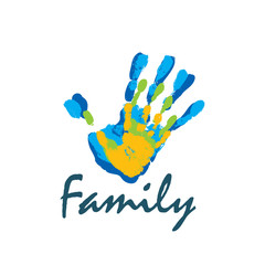 Family icon in the form of hands. Vector illustration