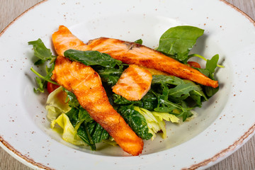 Grilled salmon salad