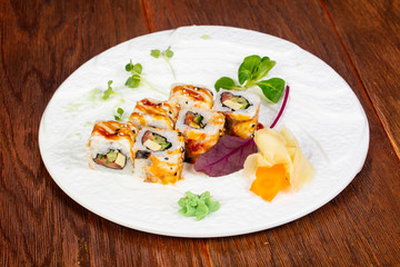 Japanese roll with tuna and eel
