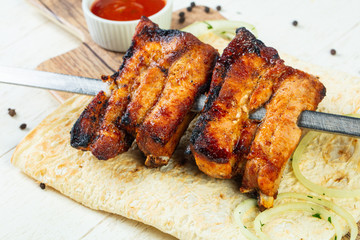Grilled pork ribs