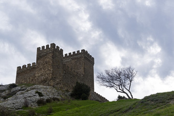 Fototapeta na wymiar Citadel in Genoese fortress in Sudak, Crimea.