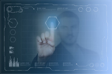 Person touching an hexagonal knob