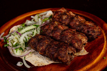 Grilled pork kebab kofta
