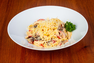 Delicious chicken tagliatelle