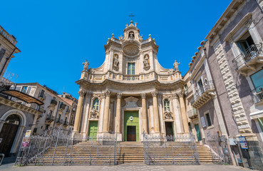 Fototapeta na wymiar Basilica della Collegiata in Catania, Sicily, southern Italy.
