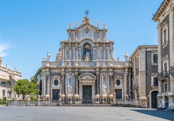 Fototapeta na wymiar Duomo of Saint Agatha in Catania, Sicily, southern Italy.