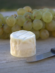 crottin de chèvre et raisins blancs