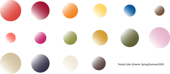 Trendy color scheme by gradient rounds
