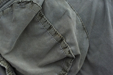 clothing items washed cotton fabric texture with seams