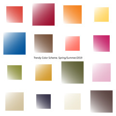 Trendy color scheme by gradient squares