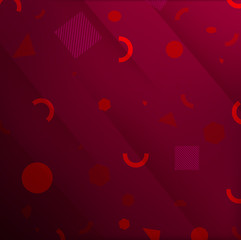 Red geometric background. Abstract shapes composition. Eps10 vector.