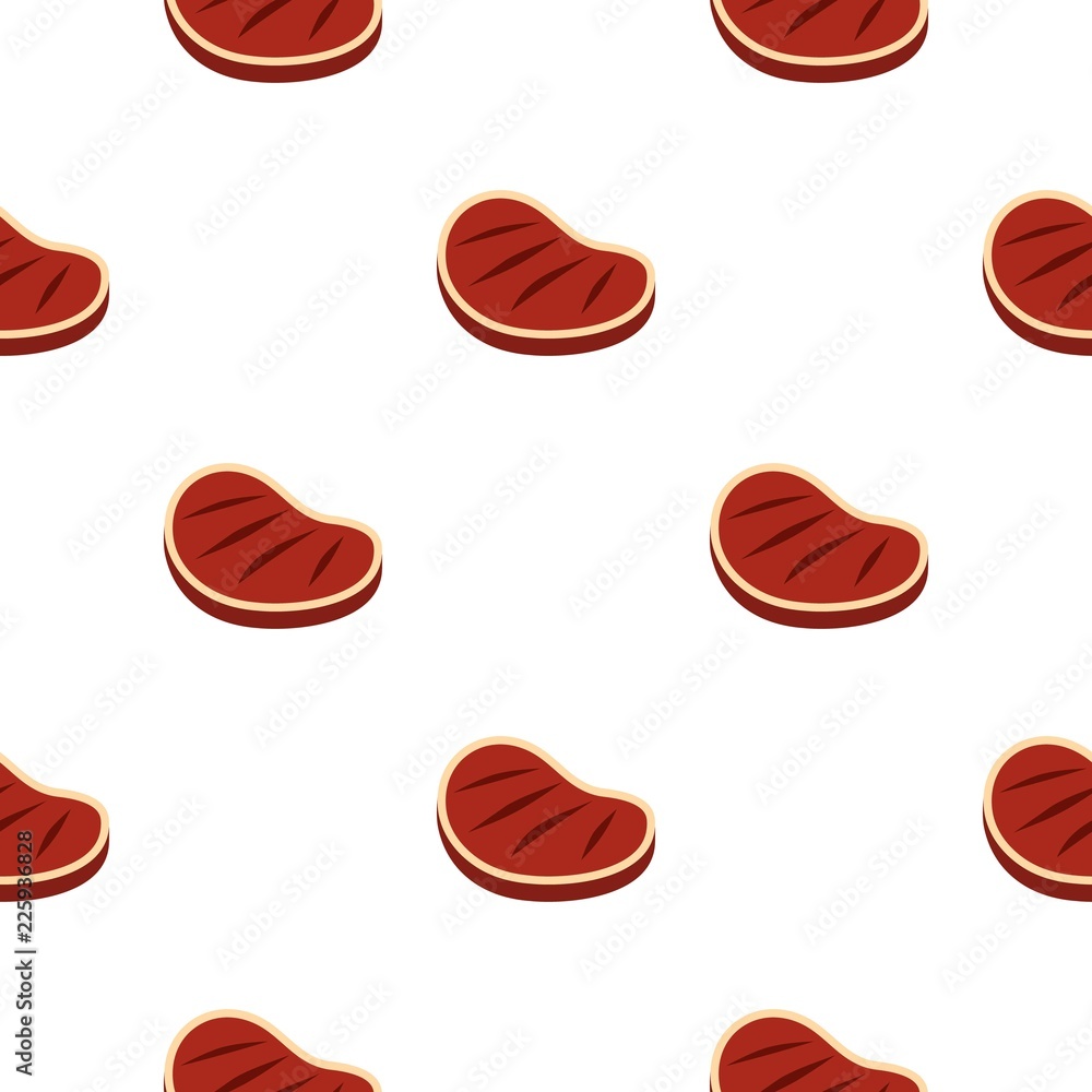 Poster tenderloin beef steak pattern seamless background in flat style repeat vector illustration