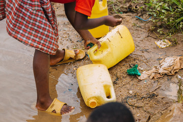 Water cans in Uganda, Africa