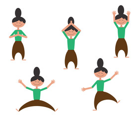 Девушка выполняет упражнения