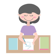 Милая девушка рисует