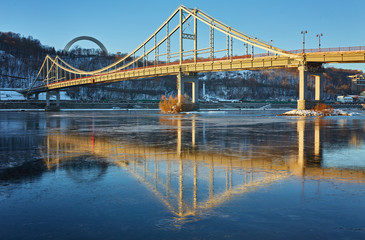 Park bridge across the Dnieper