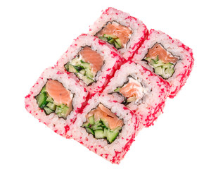 sushi roll isolated on white background without a shadow