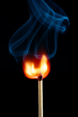burning matchstick
