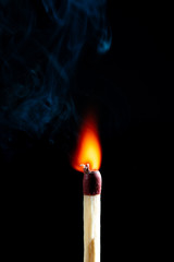 burning matchstick
