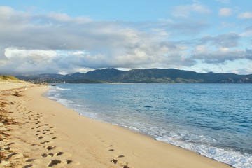 Corsica-beach near Propriano at sunset