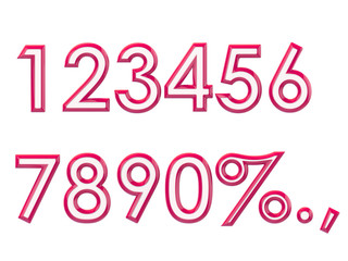 3d rendering. Percentages on a white background.Isolate. 