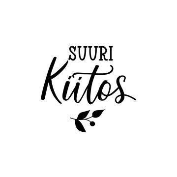 Suuri kiitos. Thank you lettering card. translation from Finnish - great thanks