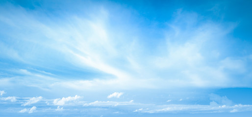 World environment day concept: Abstract white cloud and blue sky in sunny day texture background	