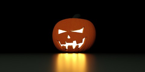 Extremely high resolution 3D illustration of a Halloween Pumpkin
