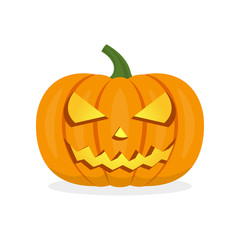 Halloween pumpkin icon. Pumpkin with scary face. Vector illustration.