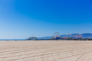 Santa Monica Pier and beach in Los Angeles
