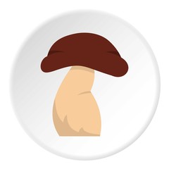 Good mushroom icon in flat circle isolated on white background vector illustration for web