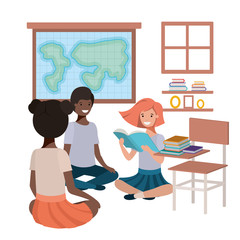 young students in geography classroom