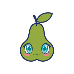 cute pear fruit kawaii character