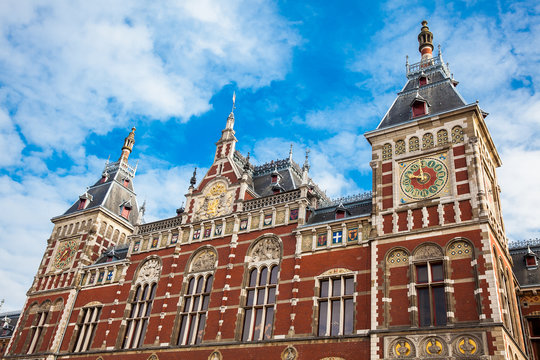 Amsterdam Centraal railway station at the Old Central district