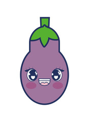 cute eggplant kawaii character