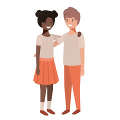 friendly teenagers ethnicity couple characters