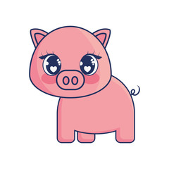 Obraz na płótnie Canvas cute pig adorable character