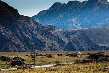 Landscapes of Altai mountains in Altai Republic, Russia.