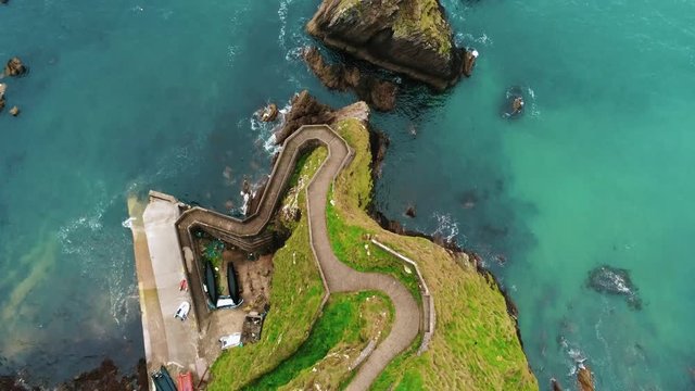 Beautiful Dunquin Pier on the west coast of Ireland &ndash; view from above