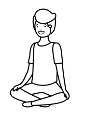 teenager boy seated avatar character