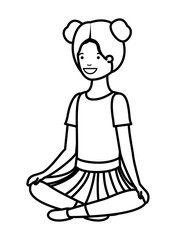 teenager girl sitting avatar character