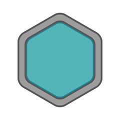 hexagonal button isolated icon