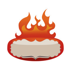 commercial frame with fire flame