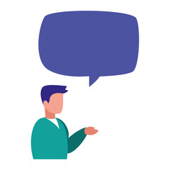 young man talking character